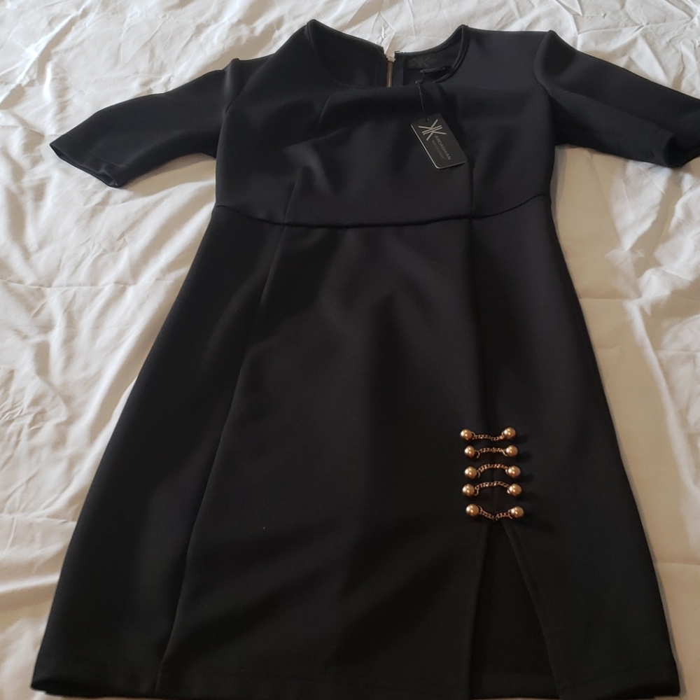 Kardashian mid sleeve and slit cocktail dress